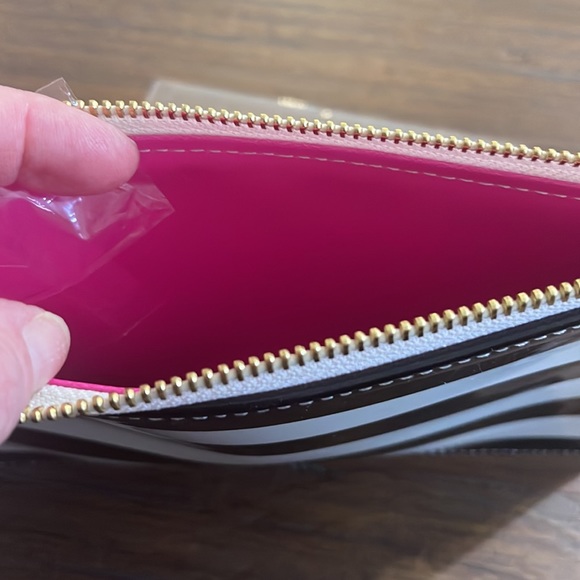 Kate Spade Black and White Striped Pencil Pouch - Picture 2 of 3